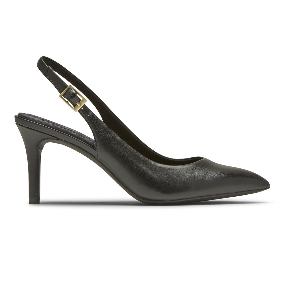 Pumps Rockport Mujer Mexico - Total Motion Pointed Toe Sling Negros - GSYHJ8725